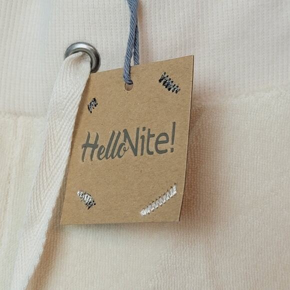 NWT Hello Nite! Straw Hat Cream Terry & Lace Shorts Sz S - Picture 2 of 6